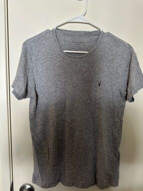 All Saints Men’s Heather Grey Crew Neck T-Shirt